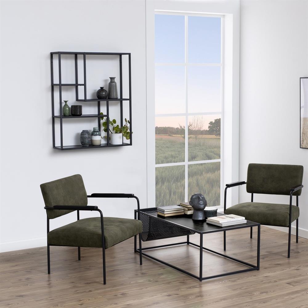 Wall Shelf Aberystwyth | size: Width: 75cm, Height: 91cm, Depth: 20cm | color: Black | image: 4 | variant: 1006083