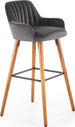 Bar Stool Cosenza | size: Length: 47cm, Width: 47cm, Height: 75-98cm, Depth: 49cm | color: Gray | image: 1 | variant: 1003046