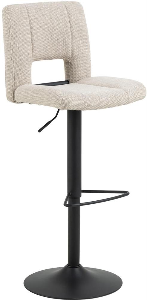 Bar Stool East Oslo | size: Width: 41.5cm, Height: 115cm, Depth: 52cm | color: Beige/Black | image: 1 | variant: 1005972