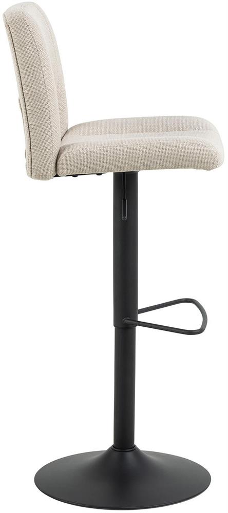 Bar Stool East Oslo | size: Width: 41.5cm, Height: 115cm, Depth: 52cm | color: Beige/Black | image: 2 | variant: 1005972