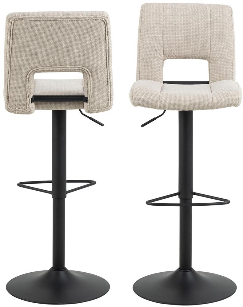 Bar Stool East Oslo | size: Width: 41.5cm, Height: 115cm, Depth: 52cm | color: Beige/Black | image: 3 | variant: 1005972
