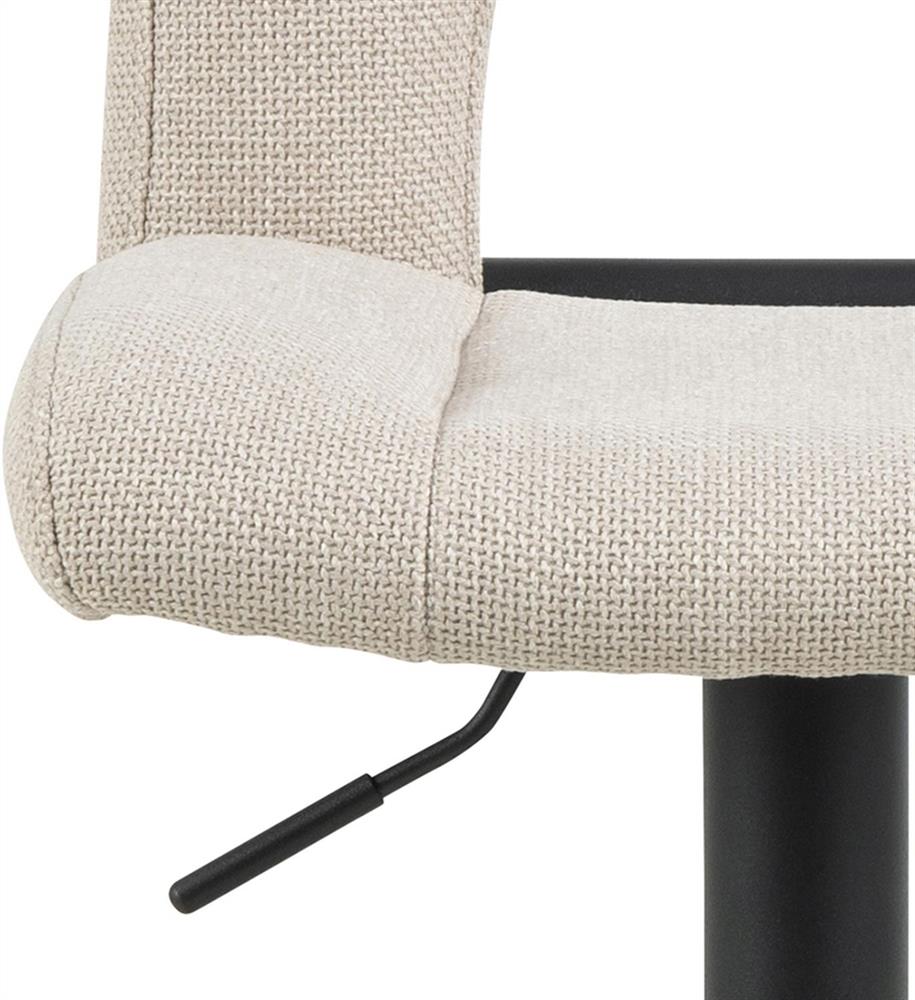 Bar Stool East Oslo | size: Width: 41.5cm, Height: 115cm, Depth: 52cm | color: Beige/Black | image: 5 | variant: 1005972