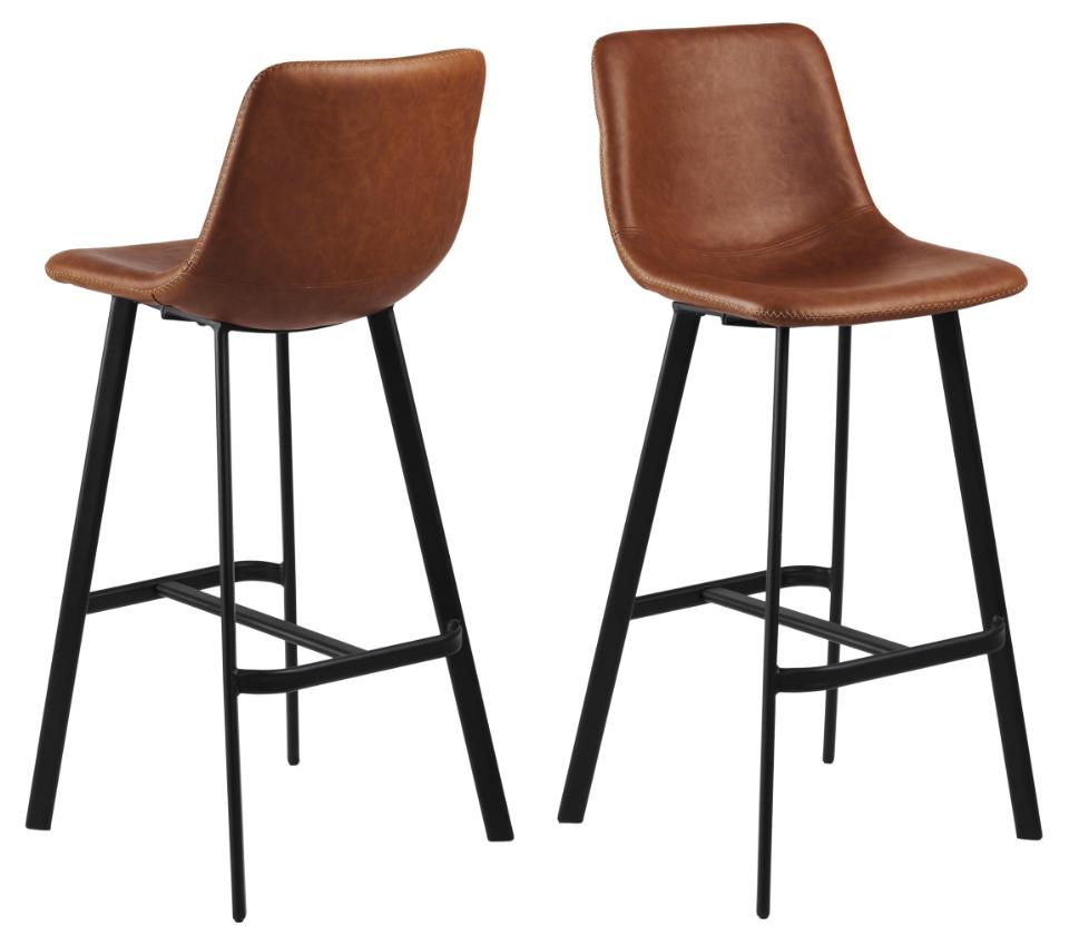Bar Stool East Thun | size: Width: 46cm, Height: 103cm, Depth: 50cm | color: Brown/Black | image: 1 | variant: 1005742