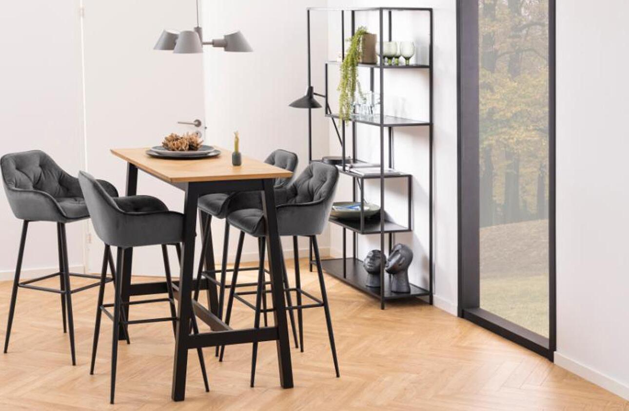 Bar Stool Horsham | size: Width: 55cm, Height: 103.5cm, Depth: 52cm | color: Gray | image: 2 | variant: 1001318