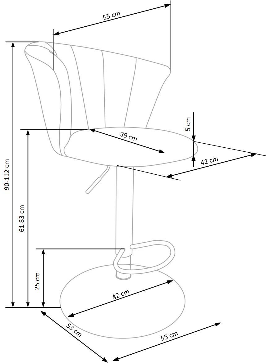 Bar Stool Imola | size: Width: 55cm, Height: 112cm, Depth: 53cm | color: Beige | image: 6 | variant: 1003001