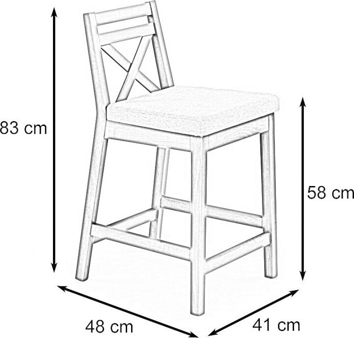 Bar Stool Piacenza | size: Length: 41cm, Width: 41cm, Height: 58-83cm, Depth: 48cm | color: Beige | image: 3 | variant: 1002986
