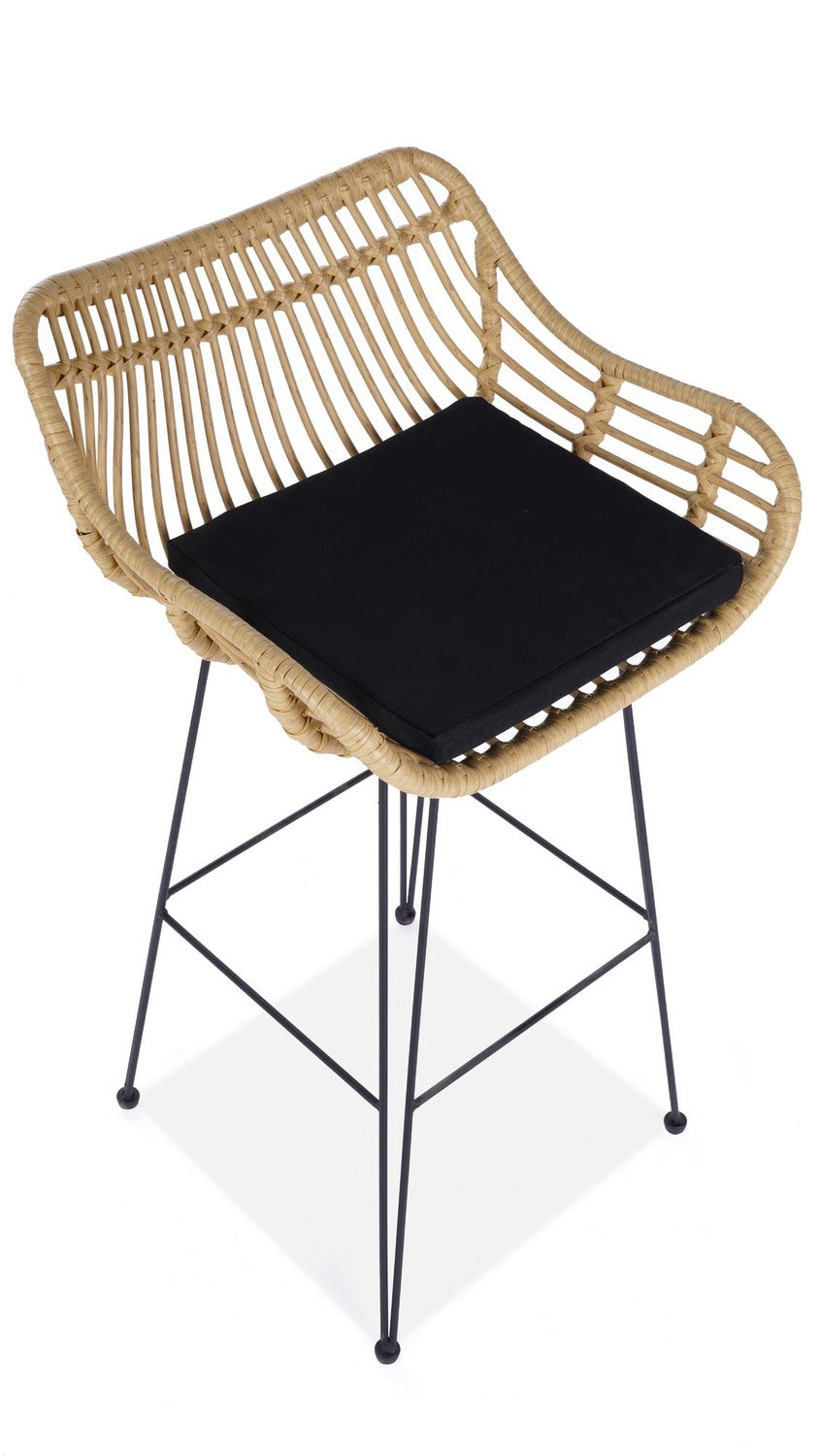 Bar Stool West Siauliai | size: Width: 54cm, Height: 99cm, Depth: 52cm | color: Beige/Black | image: 2 | variant: 1007575