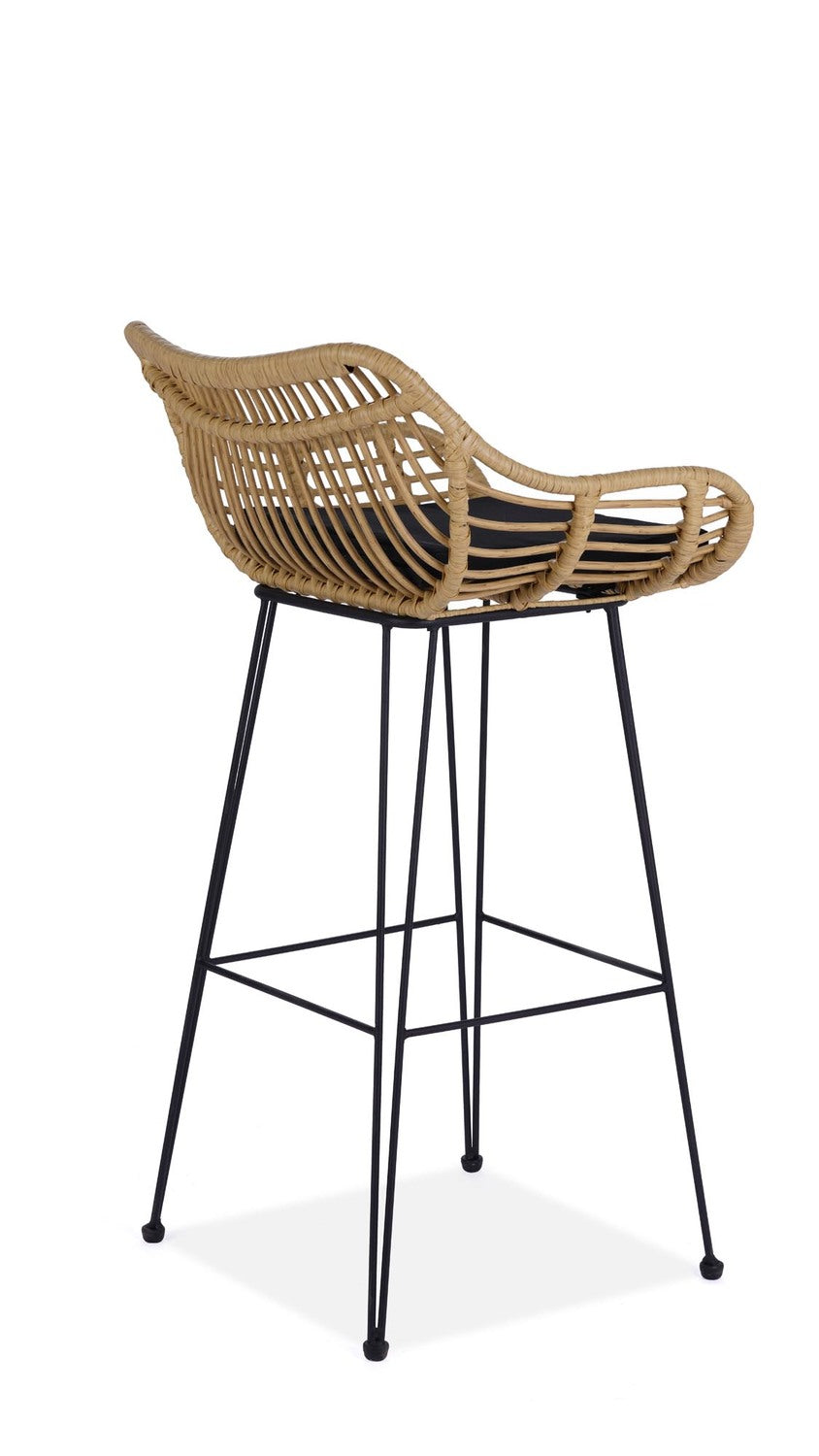 Bar Stool West Siauliai | size: Width: 54cm, Height: 99cm, Depth: 52cm | color: Beige/Black | image: 3 | variant: 1007575
