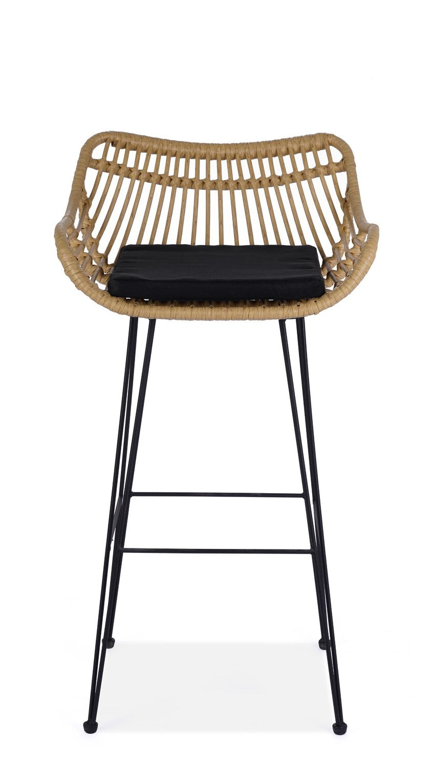 Bar Stool West Siauliai | size: Width: 54cm, Height: 99cm, Depth: 52cm | color: Beige/Black | image: 5 | variant: 1007575