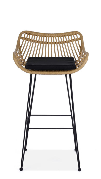 Bar Stool West Siauliai | size: Width: 54cm, Height: 99cm, Depth: 52cm | color: Beige/Black | image: 5 | variant: 1007575
