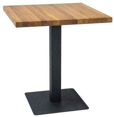 Bar Table Bognor Regis | size: Length: 60cm, Width: 60cm, Height: 76cm | color: Black/Oak | image: 1 | variant: 1007803