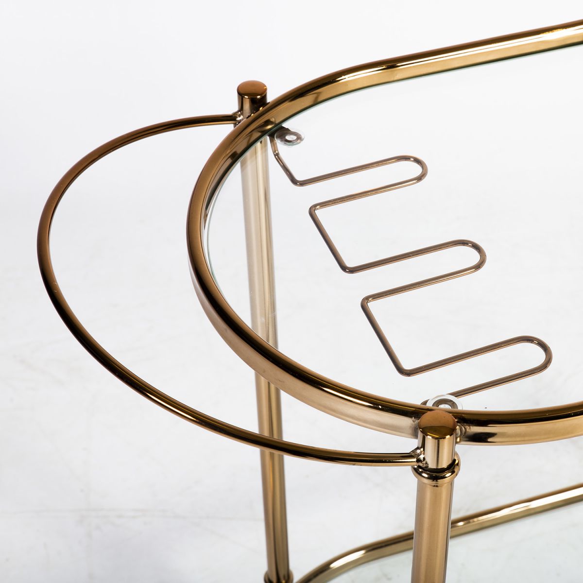 Bar Table East Bala | size: Length: 39cm, Width: 88cm, Height: 76cm | color: Transparent/Gold | image: 2 | variant: 1005830