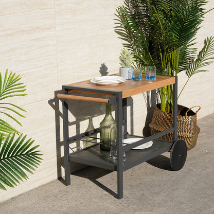 Bar Table East Taranto | size: Length: 57.5cm, Width: 97cm, Height: 75cm | color: Oak/Grey | image: 3 | variant: 1006533