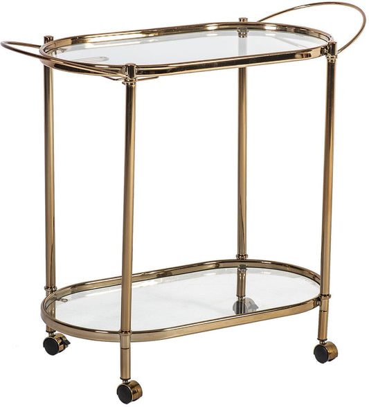 Bar Table Genua 1 | size: Length: 39cm, Width: 88cm, Height: 76cm | color: Transparent/Gold | image: 1 | variant: 1012796