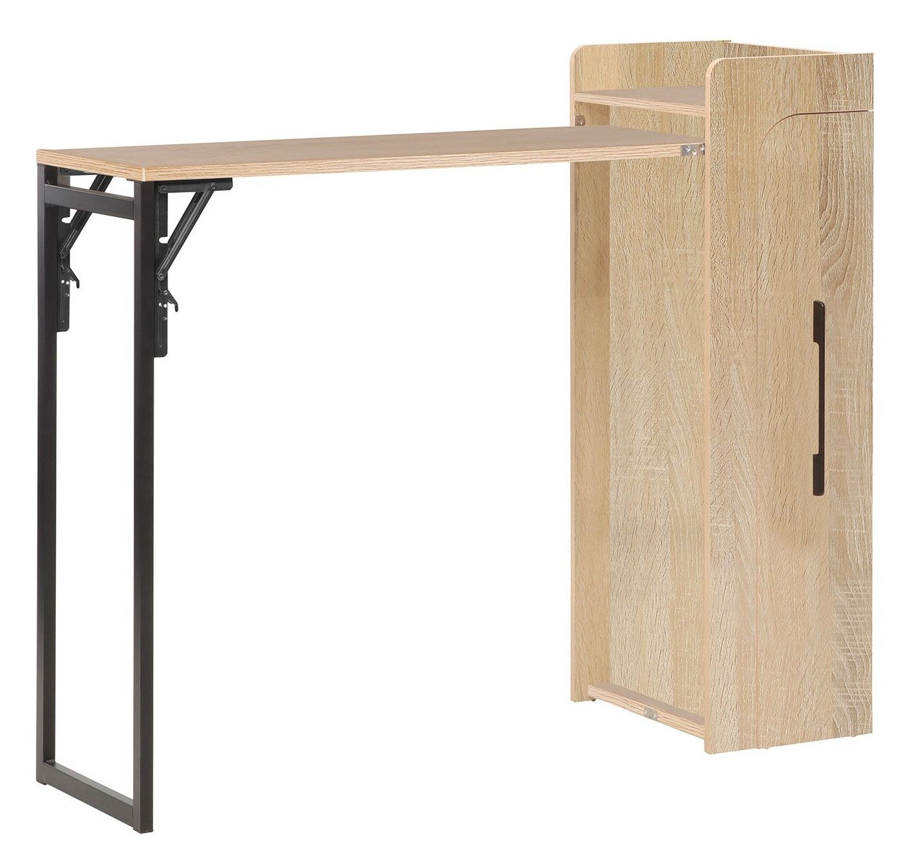 Bar Table Hedvig | size: Length: 44.5cm, Width: 122cm, Height: 108cm | color: Black/Oak | image: 0 | variant: 1018034