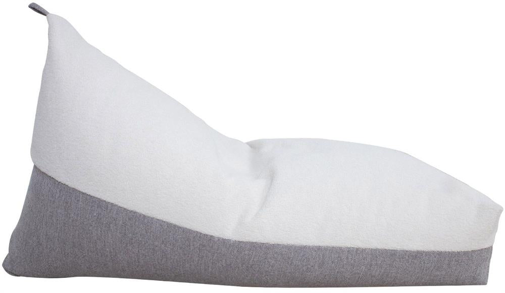 Bean Bag Ebbw Vale | size: Width: 80cm, Height: 130cm, Depth: 70cm | color: White/Grey | image: 2 | variant: 1001359