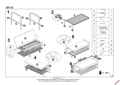 Bedroom Bench East Cesena | size: Width: 100cm, Height: 50cm, Depth: 33cm | color: Gray | image: 1 | variant: 1006629