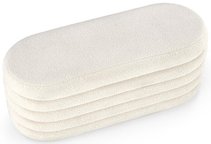 Bedroom Bench West Linkoping | size: Length: 42cm, Width: 105cm, Height: 42cm | color: Beige | image: 0 | variant: 1007485