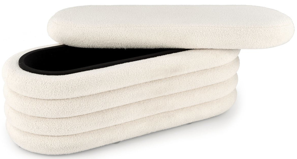 Bedroom Bench West Linkoping | size: Length: 42cm, Width: 105cm, Height: 42cm | color: Beige | image: 3 | variant: 1007485