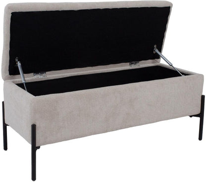 Bedroom Bench Woodstock | size: Length: 95cm, Width: 35cm, Height: 41cm | color: Beige | image: 2 | variant: 1000360