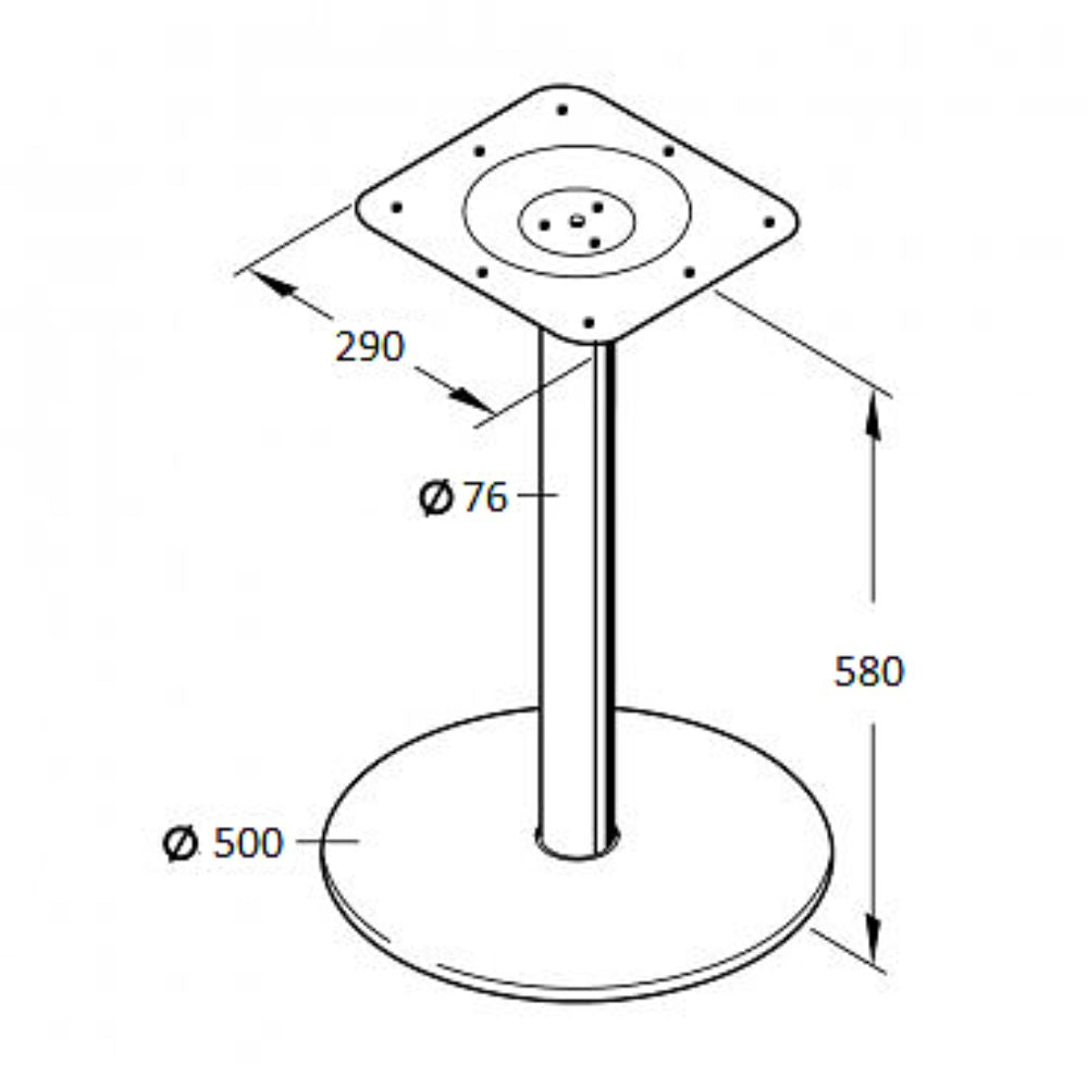 Central Table Leg East Bath | size: Height: 58cm, Diameter: 50cm | color: Gray | image: 1 | variant: 1004619