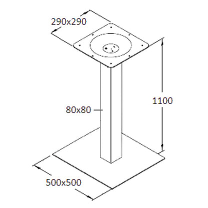 Central Table Leg Stad 3 | size: Height: 110cm, Diameter: 50cm | color: Chrome | image: 1 | variant: 1000702