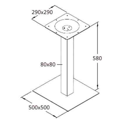 Central Table Leg Stad 3 | size: Height: 58cm, Diameter: 50cm | color: Chrome | image: 1 | variant: 1000700