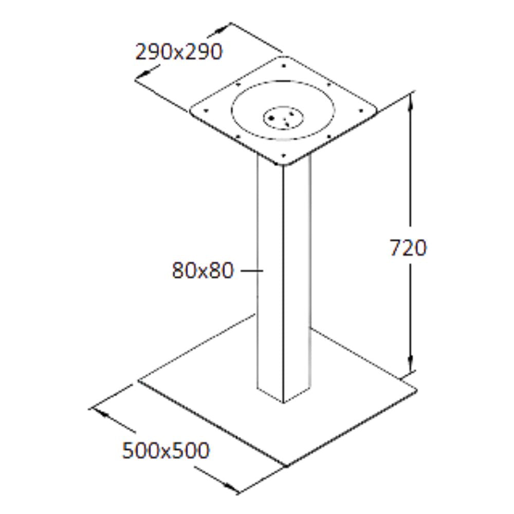 Central Table Leg Stad 3 | size: Height: 72cm, Diameter: 50cm | color: Chrome | image: 1 | variant: 1000701