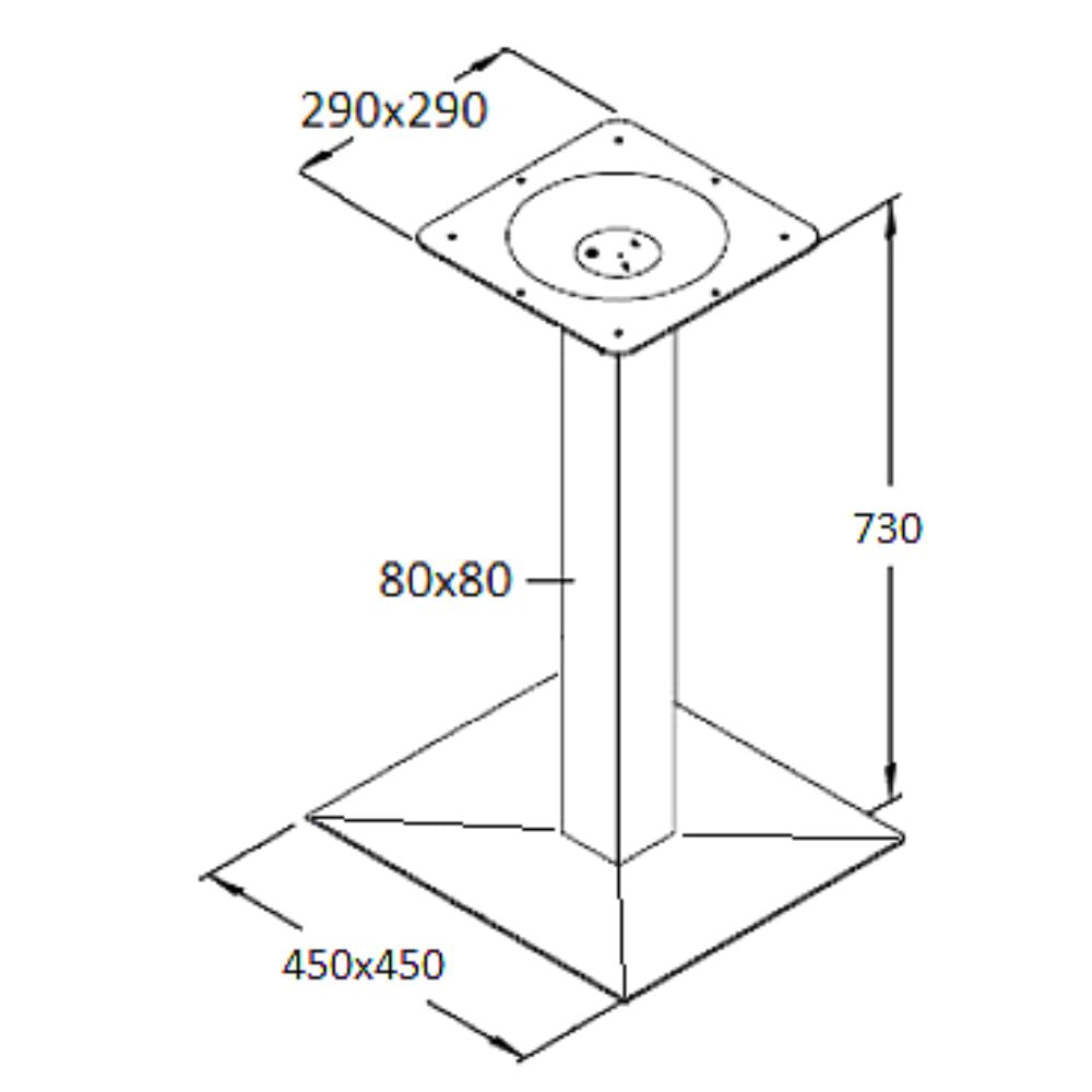 Central Table Leg Stad-3 | size: Height: 73cm, Diameter: 45cm | color: Black | image: 1 | variant: 1012903