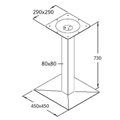 Central Table Leg Stad-3 | size: Height: 73cm, Diameter: 45cm | color: Black | image: 1 | variant: 1012903