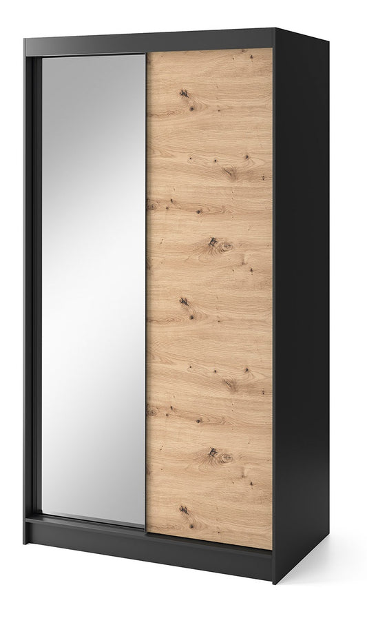 Closet Esville 2 | size: Width: 220cm, Height: 60cm, Depth: 120cm | color: Black/Oak | image: 0 | variant: 1017112