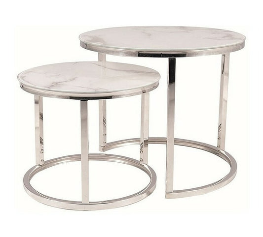 Coffee Table Atlanta B II | size: Length: 53cm, Width: 53cm, Height: 45cm, Diameter: 53cm | color: White | image: 0 | variant: 1017956