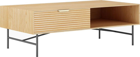 Coffee Table Bassel | size: Length: 60cm, Width: 120cm, Height: 40cm | color: Black/Oak | image: 1 | variant: 1016755