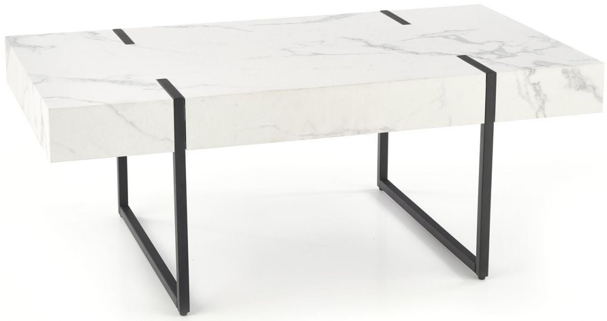 Coffee Table Blanca | size: Length: 60cm, Width: 110cm, Height: 43cm | color: White/Black | image: 0 | variant: 1012278