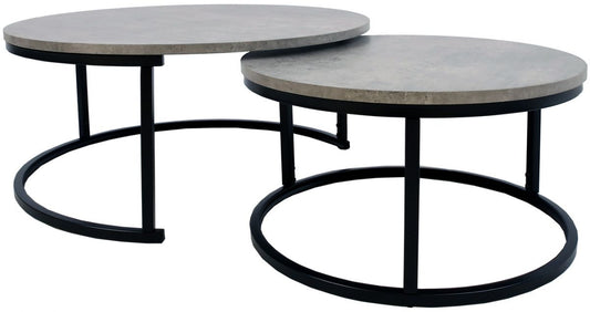 Coffee Table Britu | size: Length: 80cm, Width: 80cm, Height: 35cm, Diameter: 80cm | color: Gray | image: 0 | variant: 1006826