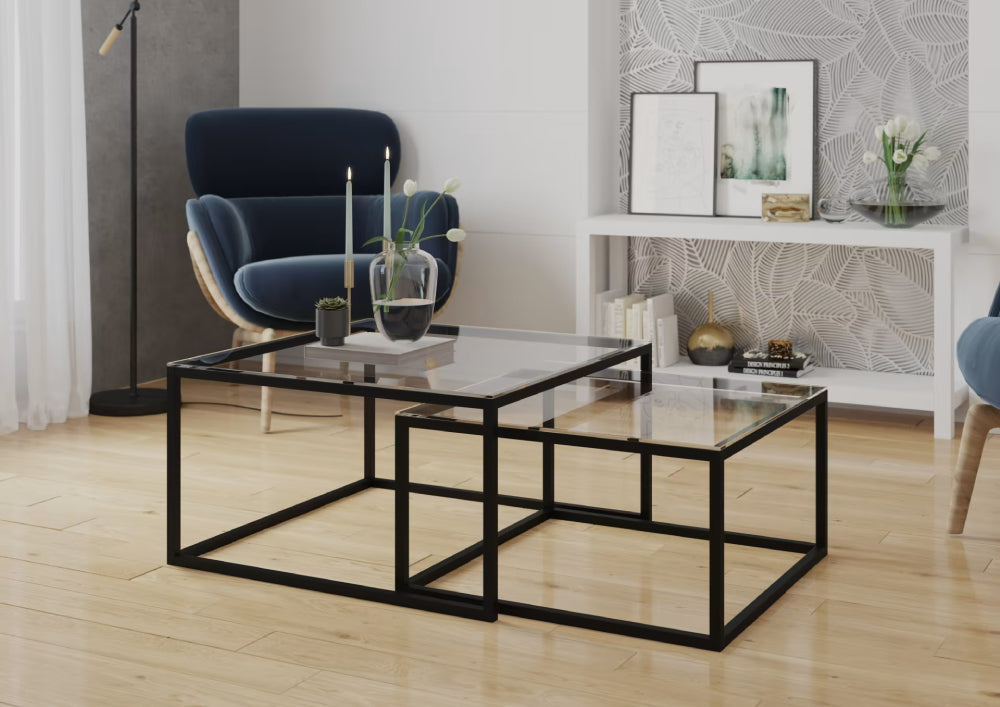 Coffee Table Cloue | size: Length: 75cm, Width: 75cm, Height: 41cm | color: Black | image: 1 | variant: 1014059