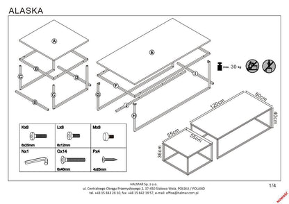Coffee Table East Houston | size: Length: 120cm, Width: 60cm, Height: 40cm | color: Oak | image: 6 | variant: 1006756