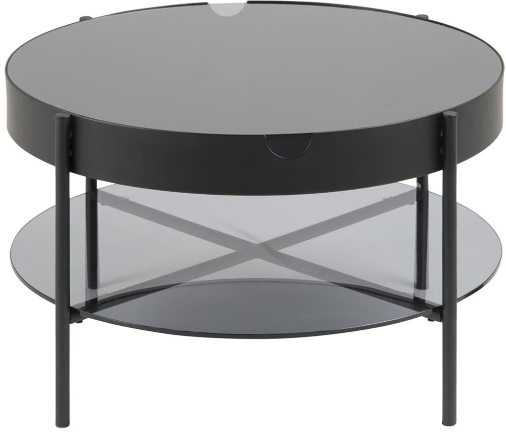 Coffee Table East Kaunas | size: Length: 75cm, Width: 75cm, Height: 45cm, Diameter: 75cm | color: Transparent/Black | image: 2 | variant: 1005989