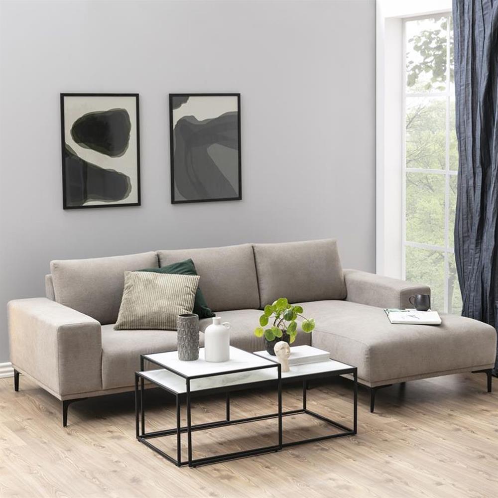 Coffee Table East Stavanger | size: Length: 55cm, Width: 100cm, Height: 43cm | color: White/Black | image: 2 | variant: 1005981
