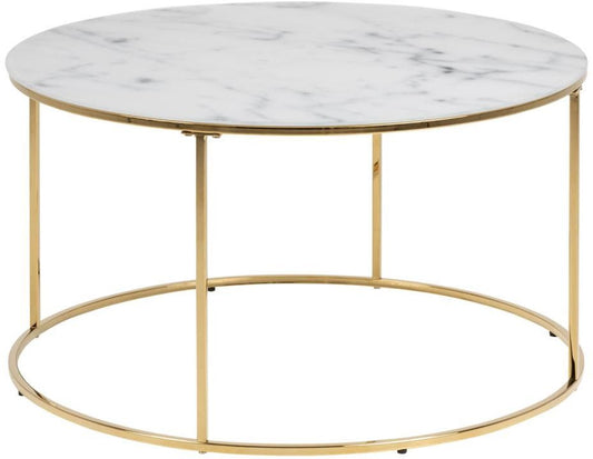 Coffee Table East Stavanger | size: Length: 80cm, Width: 80cm, Height: 44cm, Diameter: 80cm | color: White/Gold | image: 0 | variant: 1005759