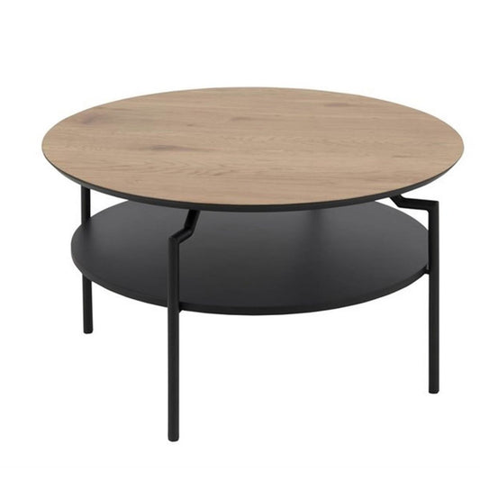 Coffee Table Goldington | size: Length: 80cm, Width: 80cm, Height: 45cm, Diameter: 80cm | color: Black/Oak | image: 1 | variant: 1006835