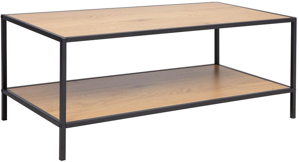 Coffee Table Hedvig | size: Length: 50cm, Width: 100cm, Height: 40cm | color: Black/Oak | image: 1 | variant: 1016709