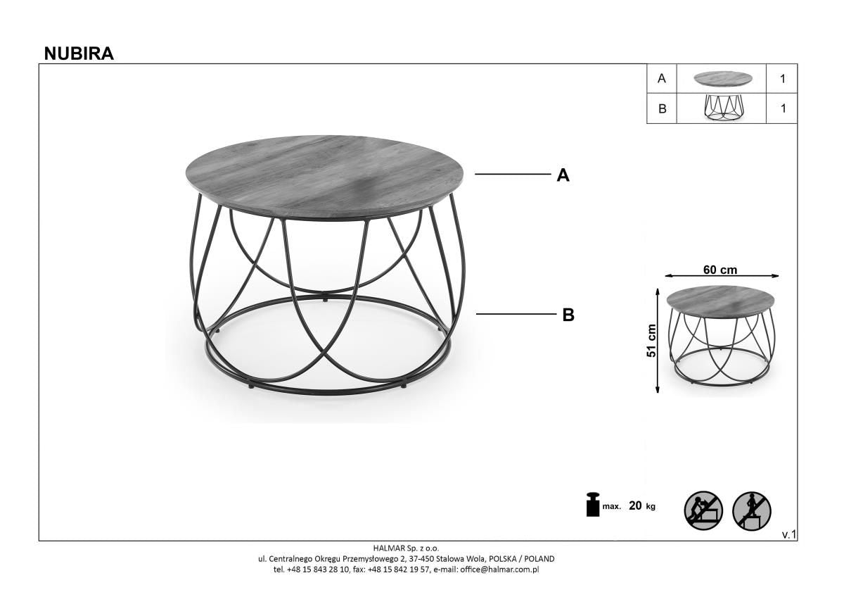 Coffee Table Hong Kong | size: Length: 60cm, Width: 60cm, Height: 41cm, Diameter: 60cm | color: Walnut | image: 1 | variant: 1003286