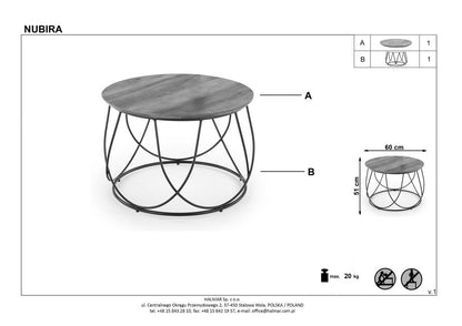 Coffee Table Hong Kong | size: Length: 60cm, Width: 60cm, Height: 41cm, Diameter: 60cm | color: Walnut | image: 1 | variant: 1003286