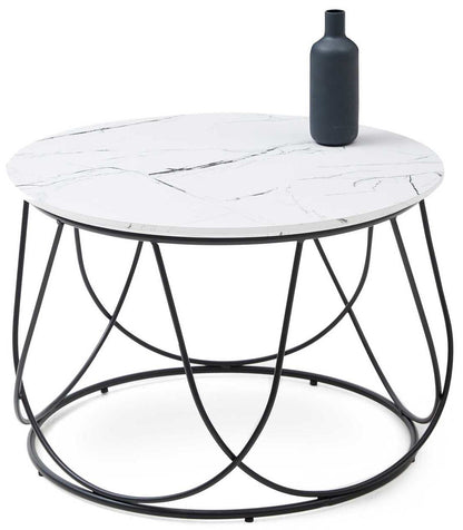 Coffee Table Hong Kong | size: Length: 60cm, Width: 60cm, Height: 41cm, Diameter: 60cm | color: White/Black | image: 3 | variant: 1003287