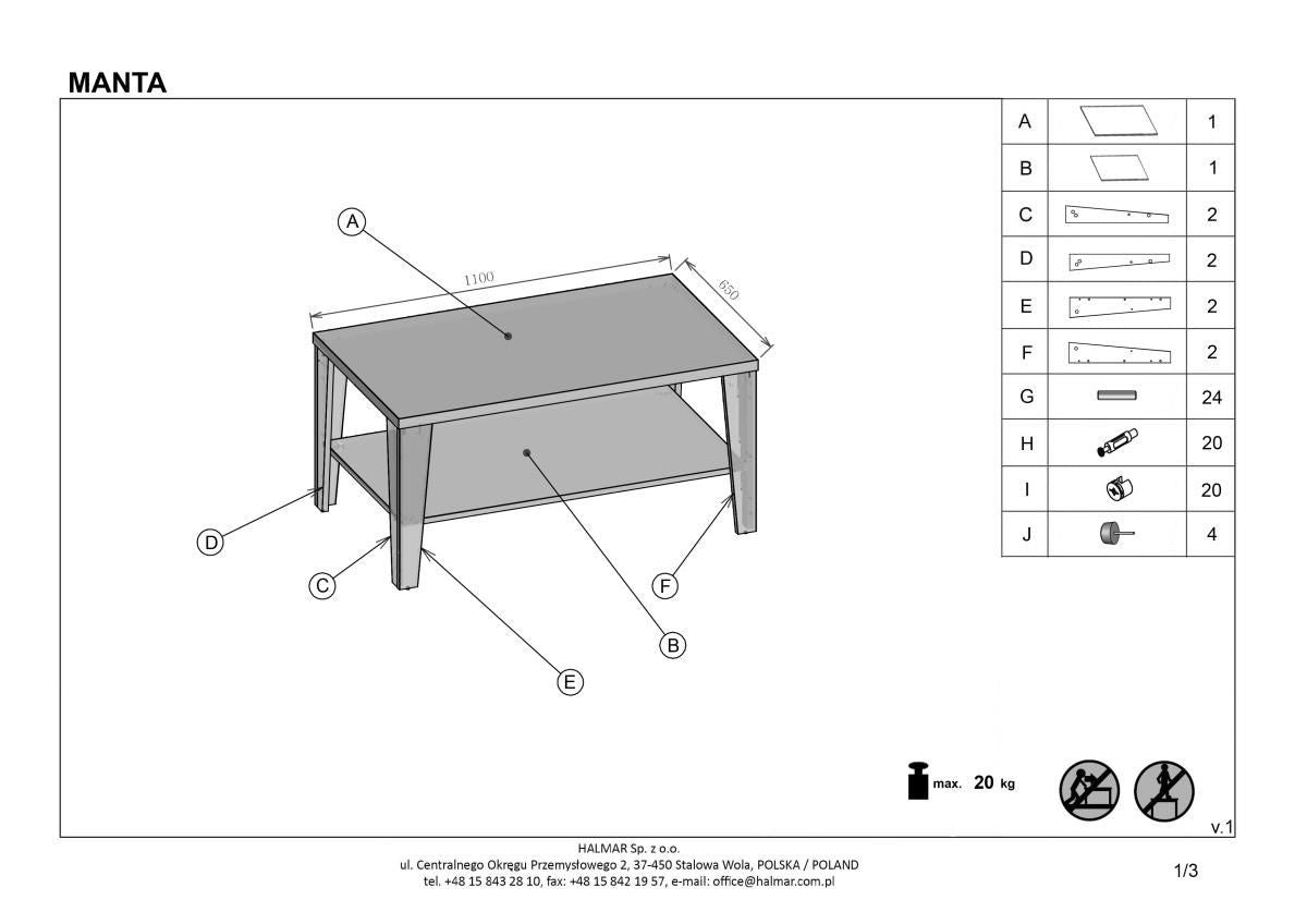 Coffee Table Jakarta | size: Length: 65cm, Width: 110cm, Height: 54cm | color: Walnut | image: 2 | variant: 1003311