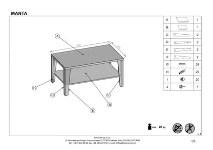 Coffee Table Jakarta | size: Length: 65cm, Width: 110cm, Height: 54cm | color: Walnut | image: 2 | variant: 1003311
