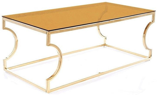 Coffee Table Kenzo | size: Length: 60cm, Width: 120cm, Height: 40cm | color: Amber/Gold | image: 1 | variant: 1011916