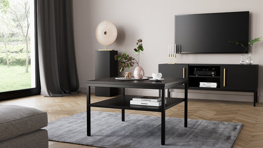 Coffee Table Lanzzi | size: Length: 60cm, Width: 60cm, Height: 60cm | color: Black | image: 1 | variant: 1006707