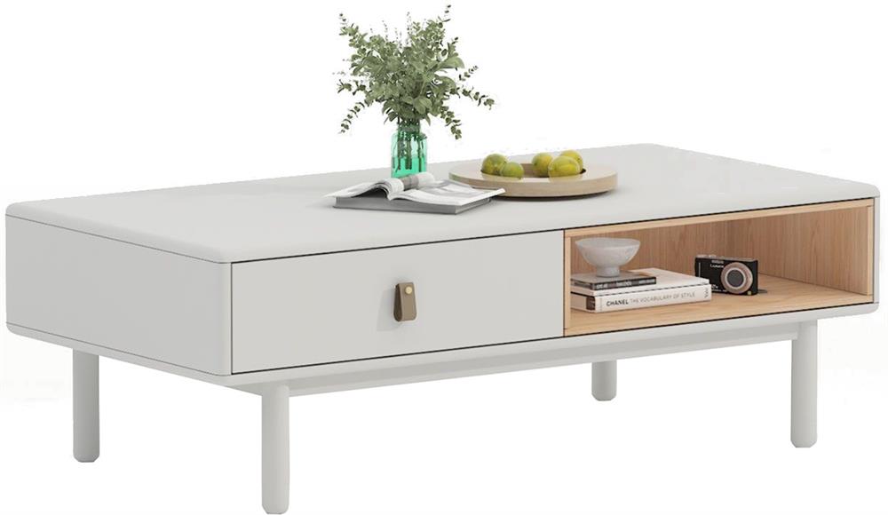 Coffee Table Leicester | size: Length: 60cm, Width: 120cm, Height: 40cm | color: White | image: 1 | variant: 1001631